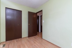 Light wood-finish flooring, bi-fold closet doors, and neutral wall tones - 