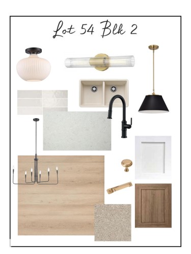 Finish Schedule. Outlining selected materials, lighting, and hardware specifications for the property - 5823 Raven Crescent Nw, Edmonton, AB 