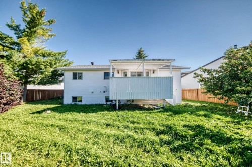 Expansive grassy yard with mature trees and wood fencing - 3924 26A Avenue Nw, Edmonton, AB 
