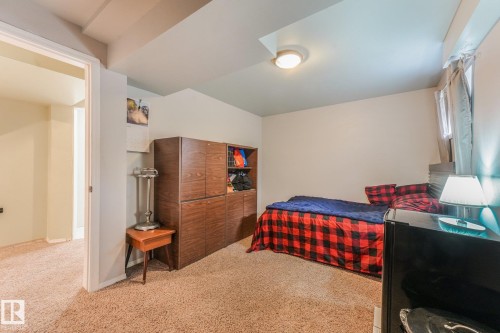 Neutral wall palette, carpeting, and flush-mount ceiling lighting - 9617 151 Street Nw, Edmonton, AB 
