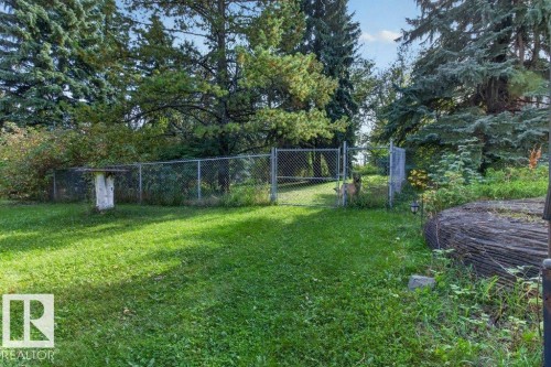 Expansive outdoor space featuring a chain-link fence, mature trees, and a grassy area - #74 22555 Twp Road 530, Rural Strathcona County, AB 