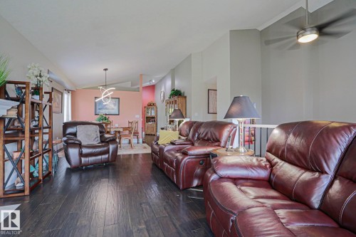 Wood-finish flooring throughout the living area - 3815 41 Street Nw, Edmonton, AB 