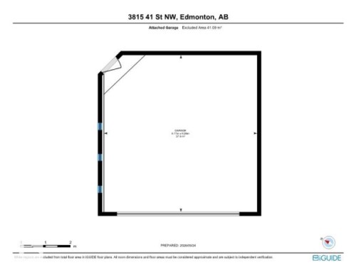 Floor plan Garage - 3815 41 Street Nw, Edmonton, AB 