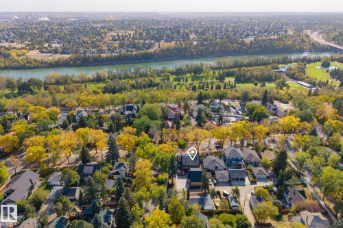 Aerial view of residential area featuring a large body of water - 6306 111 Avenue Nw, Edmonton, AB 