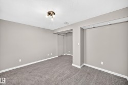 Neutral wall tones, recessed lighting, track lighting, and soft carpet flooring - 