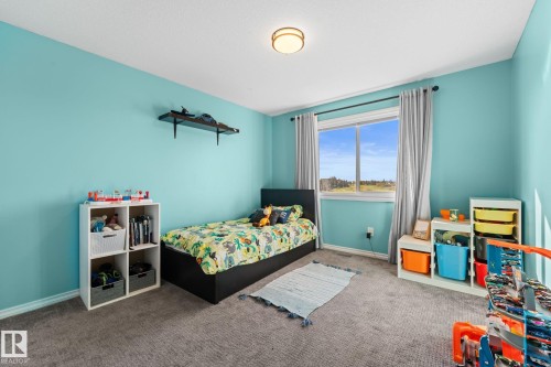 Bright room featuring a prominent window, wall-mounted shelf, built-in lighting, and soft grey carpeting - #5 4900 62 St, Beaumont, AB 