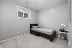Neutral toned walls with a single window, overhead lighting, and carpeted flooring - 