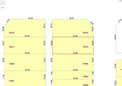 Plat Map. Illustrating lot dimensions and property identifiers within the survey area - 