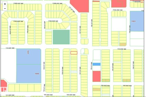 Cadastral Map. Illustrating property boundaries and street layouts within the designated area - 10972 157 Street Nw, Edmonton, AB 