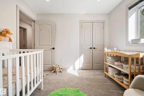 Light gray carpeting, white walls, recessed lighting, double-pane window, and white interior doors - 49279 Rge Rd 240, Rural Leduc County, AB 