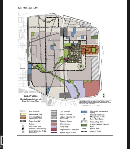 Bylaw 19808, Maple Ridge Industrial Area Structure Plan. Outlining the designated land use and infrastructure for the property - 719 65 Ave Nw, Edmonton, AB 