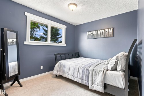 Light-colored carpeting, a white trim window, and a ceiling-mounted light fixture - 12 Hughes Road Nw, Edmonton, AB 