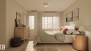 Recessed lighting, large window with natural light, light-toned walls, and wood-finish flooring - 2616 62 Street Sw, Edmonton, AB 