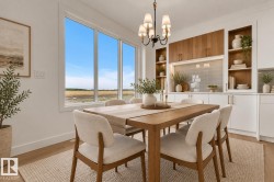 White cabinetry with wood-finish accents - 