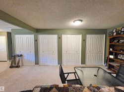Wall-to-wall carpeting and multiple bi-fold closet doors, great storage space. - 