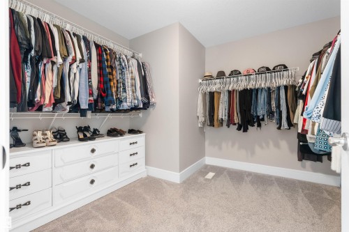 Built-in shelving and hanging rods for ample storage - 3334 Parker Loop Sw, Edmonton, AB 