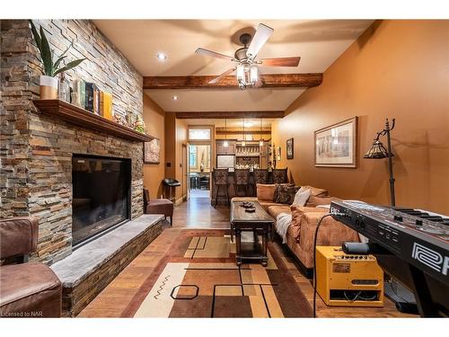 496 Metler Road, Pelham, ON - Indoor Photo Showing Living Room With Fireplace