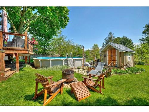 35 Summerlea Avenue, Welland, ON - Outdoor With Above Ground Pool With Deck Patio Veranda With Backyard