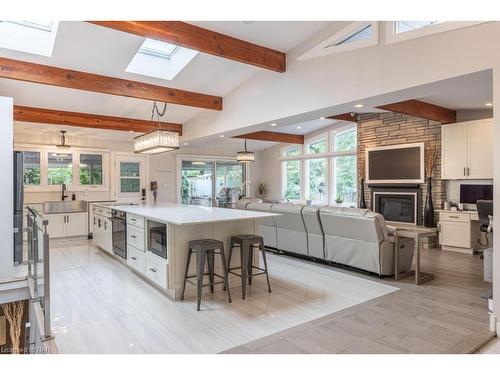 2 Mallette Crescent, Niagara-On-The-Lake, ON - Indoor Photo Showing Kitchen With Fireplace