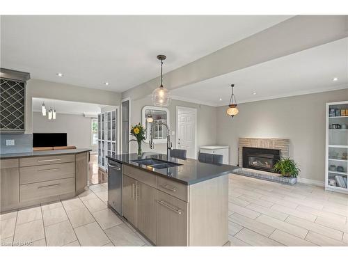 66 Elderwood Drive, St. Catharines, ON - Indoor Photo Showing Kitchen With Fireplace