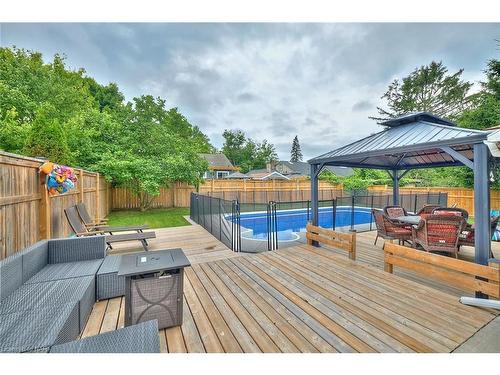 35 Parkdale Place, Welland, ON - Outdoor With Above Ground Pool With Deck Patio Veranda With Backyard