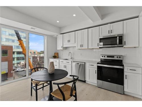 1 Bedroom-57 Carlisle Street, St. Catharines, ON - Indoor Photo Showing Kitchen With Stainless Steel Kitchen