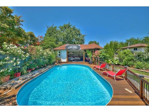 23 Andrea Drive, St. Catharines, ON - Outdoor With In Ground Pool With Deck Patio Veranda With Backyard