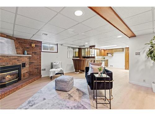 12 Broderick Avenue, Thorold, ON - Indoor Photo Showing Living Room With Fireplace