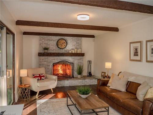 11 Preston Drive, St. Catharines, ON - Indoor Photo Showing Living Room With Fireplace