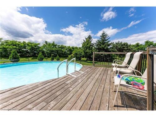 5400 North Service Road, Beamsville, ON - Outdoor With Above Ground Pool With Deck Patio Veranda