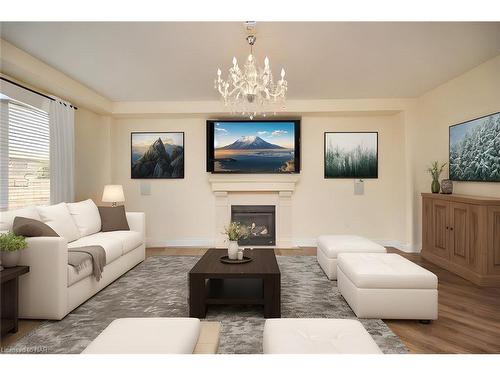 8404 Sumac Court, Niagara Falls, ON - Indoor Photo Showing Living Room With Fireplace