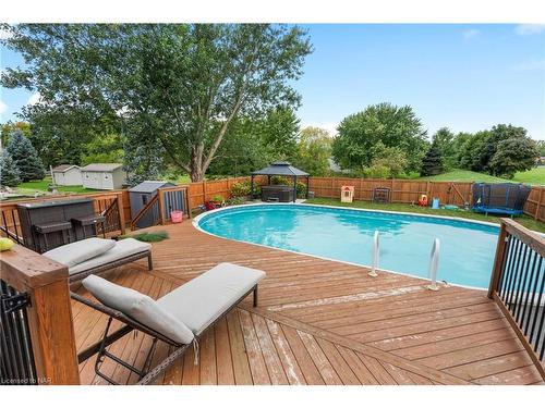 161 Ridge Road S, Crystal Beach, ON - Outdoor With Above Ground Pool With Deck Patio Veranda With Backyard