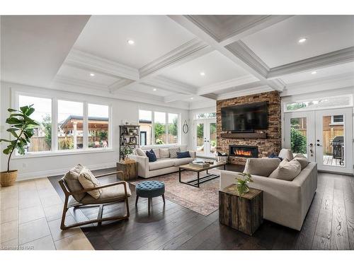 8 Runnymede Road, Port Colborne, ON - Indoor Photo Showing Living Room With Fireplace