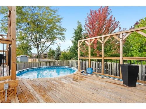 283 Oakcrest Avenue, Welland, ON - Outdoor With Above Ground Pool With Deck Patio Veranda With Backyard