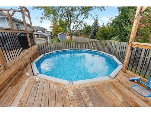 283 Oakcrest Avenue, Welland, ON - Outdoor With Above Ground Pool With Deck Patio Veranda With Backyard