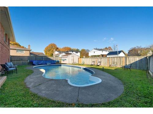 166 Bridlewood Drive, Welland, ON - Outdoor With In Ground Pool With Backyard