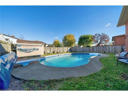 166 Bridlewood Drive, Welland, ON - Outdoor With In Ground Pool With Backyard