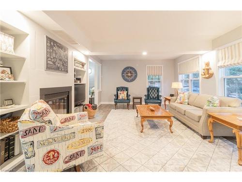 9 Shady Lane, Grand Bend, ON - Indoor Photo Showing Living Room With Fireplace