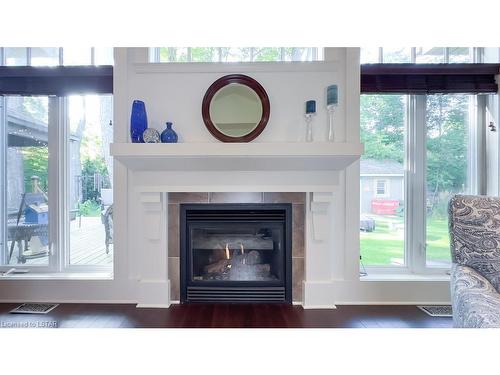 78 Gill Road, Grand Bend, ON - Indoor Photo Showing Living Room With Fireplace