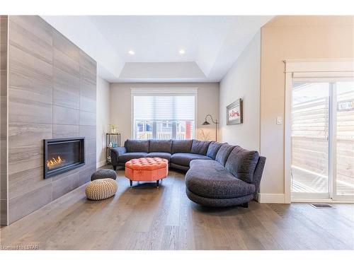9 Sunrise Lane, Grand Bend, ON - Indoor Photo Showing Living Room With Fireplace