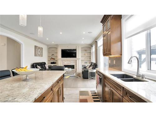 2935 Glanworth Drive, London, ON - Indoor Photo Showing Kitchen With Fireplace With Double Sink