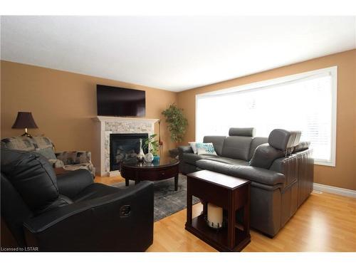 334 Wyldwood Lane, Grand Bend, ON - Indoor Photo Showing Living Room With Fireplace