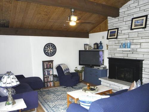 9680 Lake Road, Kettle Point, ON - Indoor Photo Showing Living Room With Fireplace