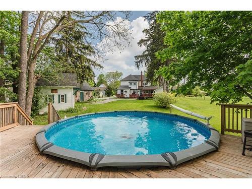 139 St George Street, St. Thomas, ON - Outdoor With Above Ground Pool With Deck Patio Veranda With Backyard