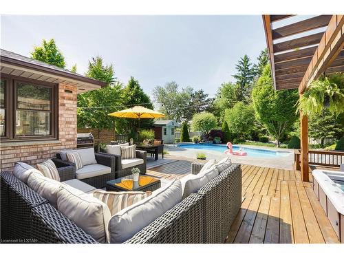 7010 Diane Crescent, London, ON - Outdoor With In Ground Pool With Deck Patio Veranda With Exterior