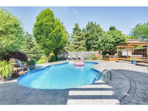 7010 Diane Crescent, London, ON - Outdoor With In Ground Pool With Deck Patio Veranda With Backyard