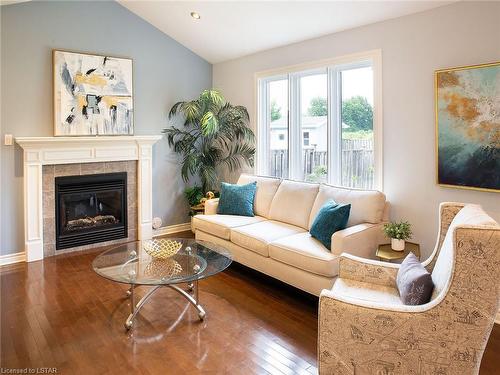 1628 Vandusen Court, London, ON - Indoor Photo Showing Living Room With Fireplace