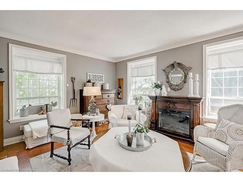 548 Campbellville Road, Flamborough, ON - Indoor Photo Showing Living Room With Fireplace