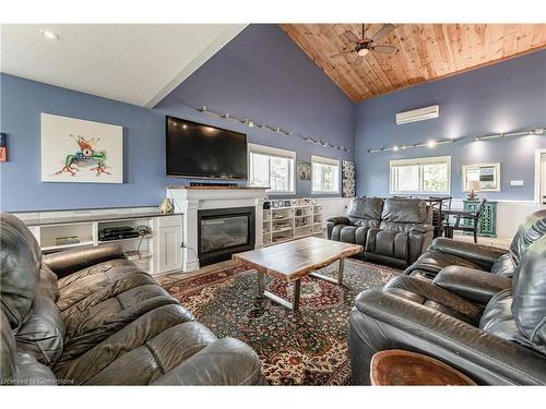 1291 Old #8 Highway, Flamborough, ON - Indoor Photo Showing Living Room With Fireplace