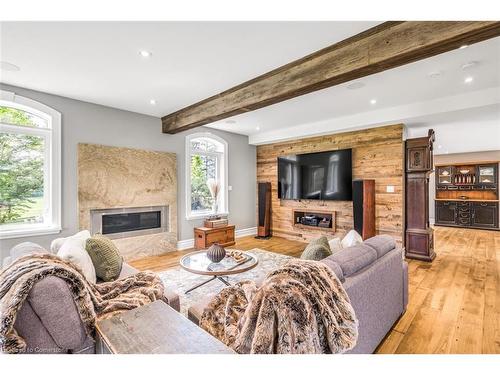 1399 Safari Road, Flamborough, ON - Indoor Photo Showing Living Room With Fireplace